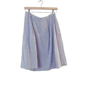 Vintage 𝅺BROOKS BROTHERS Red Fleece blue & white striped seersucker skirt